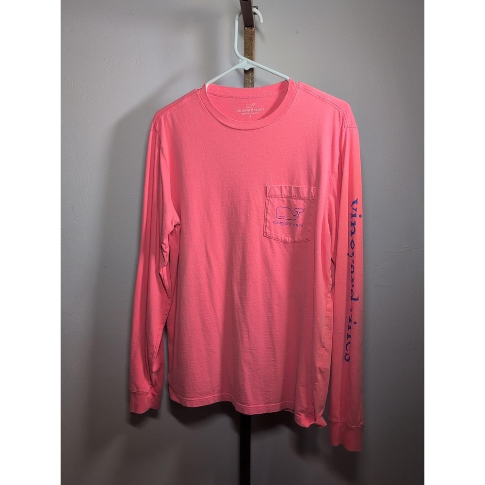 Men's Vineyard Vines Pink Long Sleeve One-Pocket Graphic T-shirt Size S